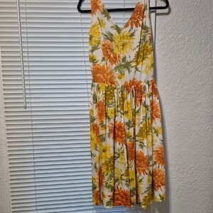 Vintage Floral Sleeveless Country Club Frock